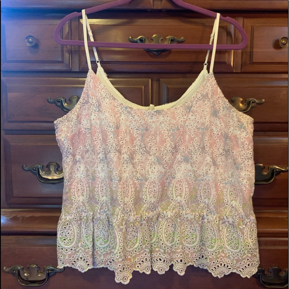 Anthropologie Cropped Embroidered top